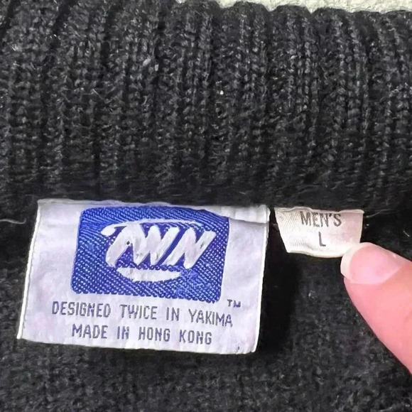 Men's Wool Ski Sweater LG - Picture 4 of 6